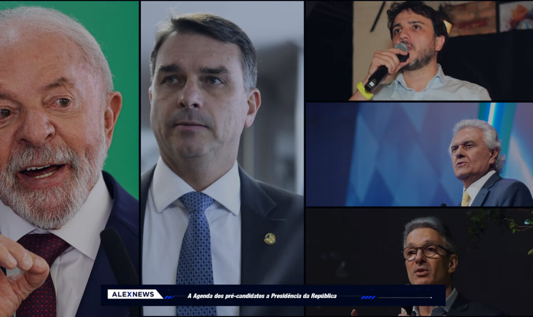 Alex News — Reta pré-campanha: o que fazem Lula, Flávio, Renan Santos, Caiado e Zema às vésperas das convenções de 2026 — Eleições 2026