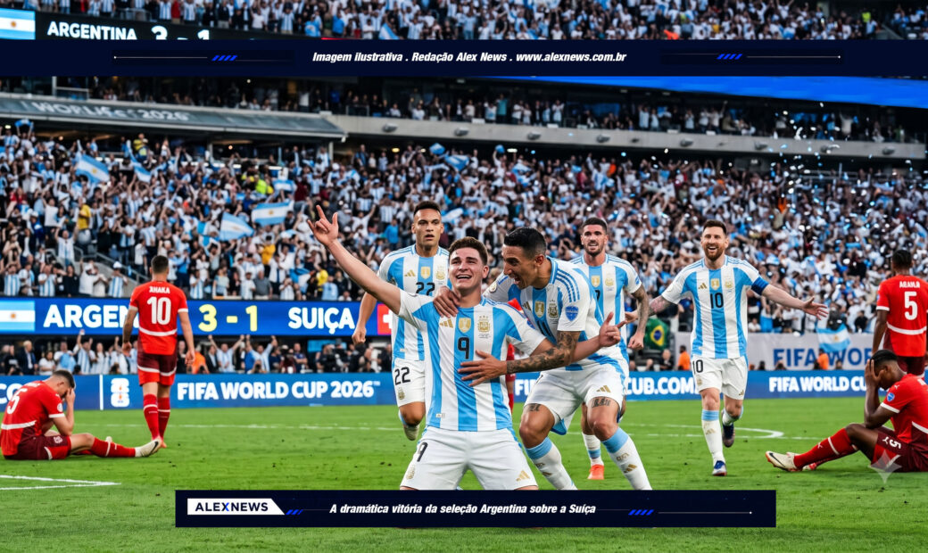 Alex News — Argentina sofre, vence a Suíça por 3 a 1 na prorrogação e encara a Inglaterra na semifinal — Esportes