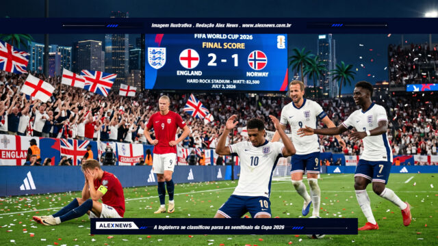 Inglaterra vence a Noruega por 2 a 1, elimina o carrasco do Brasil e vai à semifinal da Copa