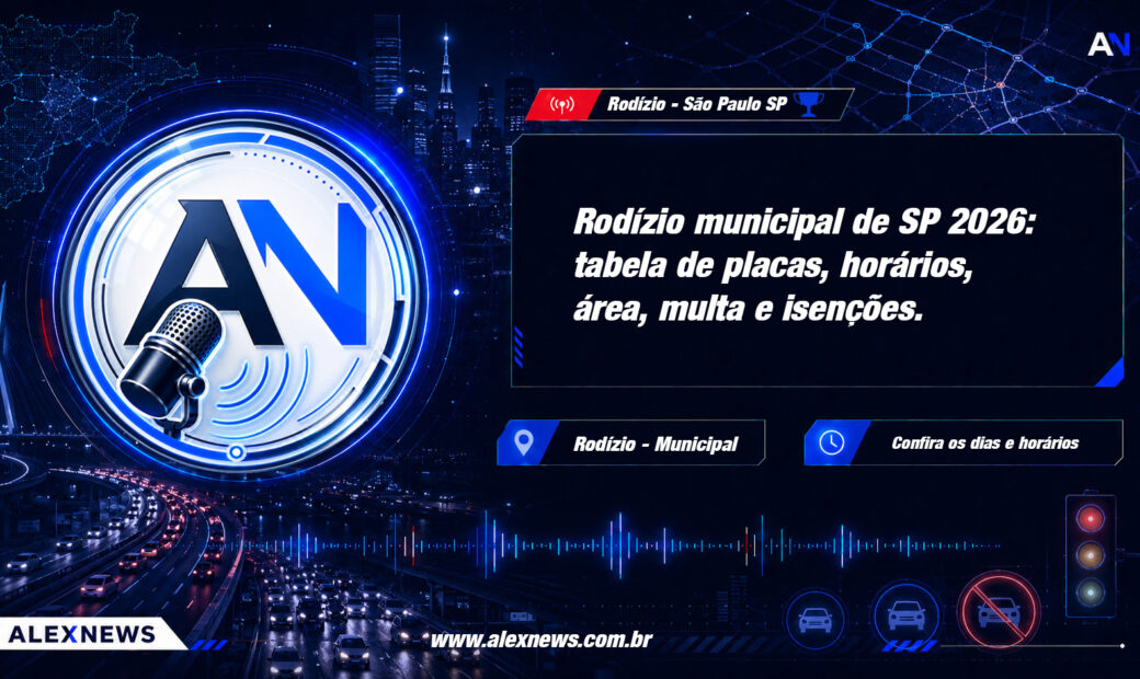 Alex News — Rodízio municipal de SP 2026: tabela de placas, horários, área, multa e isenções — Cidades