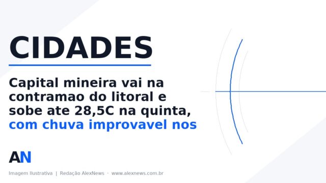 Previsão do tempo em Belo Horizonte: capital escapa da frente fria e chega a 28,5°C na quinta