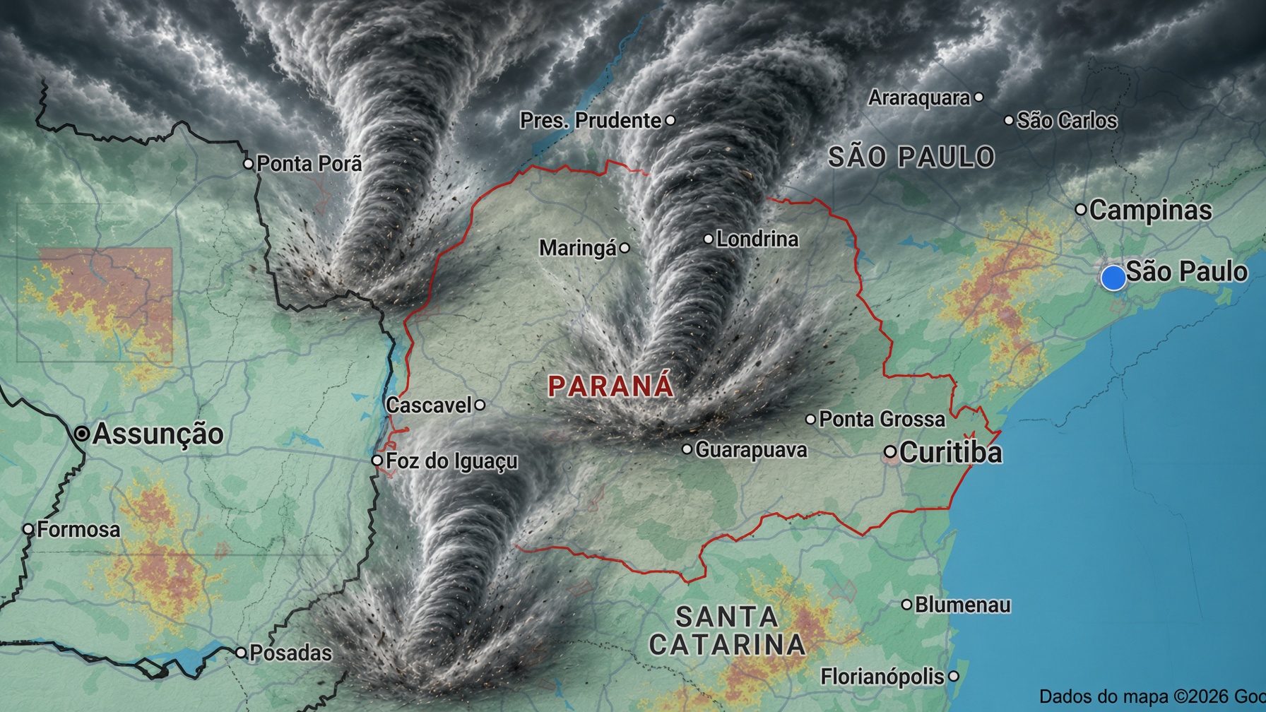 Três tornados em três dias: o Paraná já soma 13 no ano