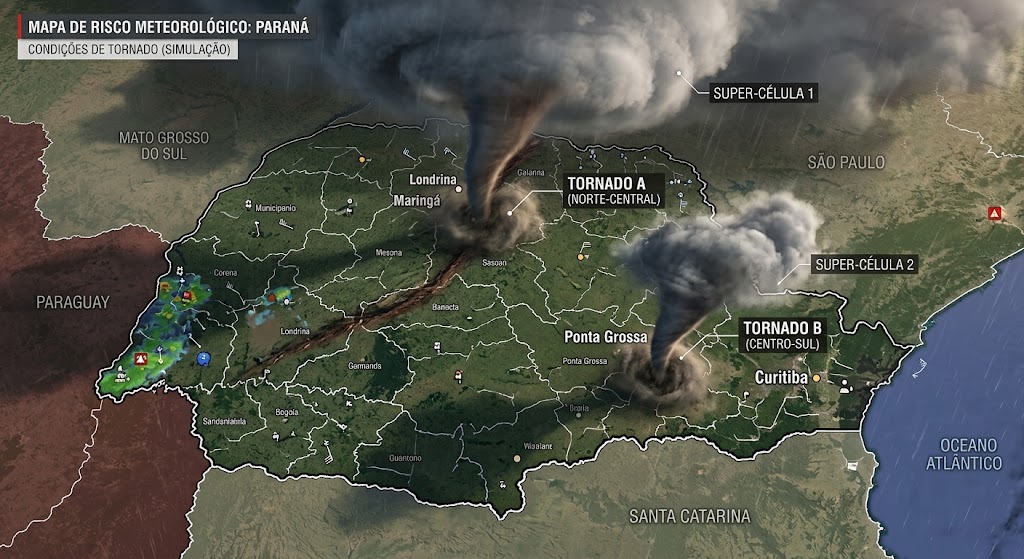 Alex News — Simepar confirma dois tornados no Paraná em menos de 8 horas — Clima